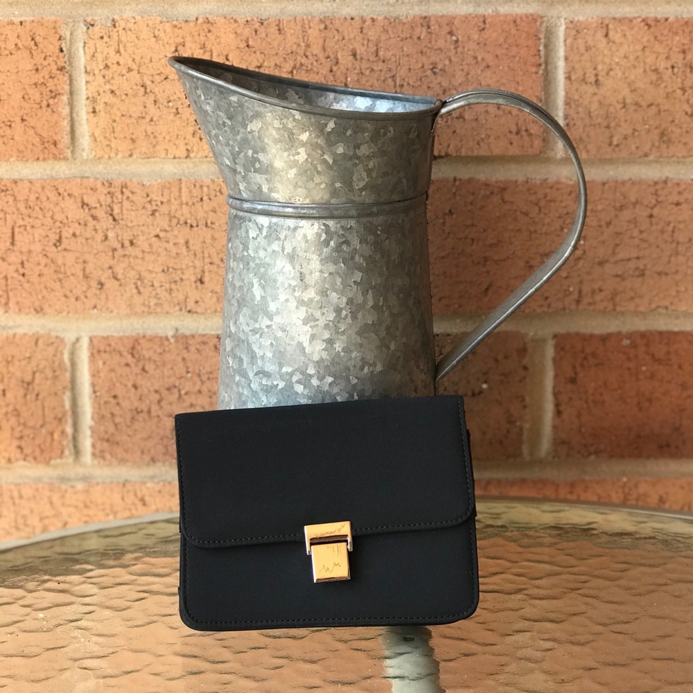 Black Evening Clutch w/Silver Accents | NWOT